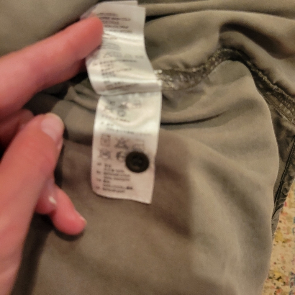 H&M Khaki Army Green Button Up Shirt Size 4 - Picture 5 of 7